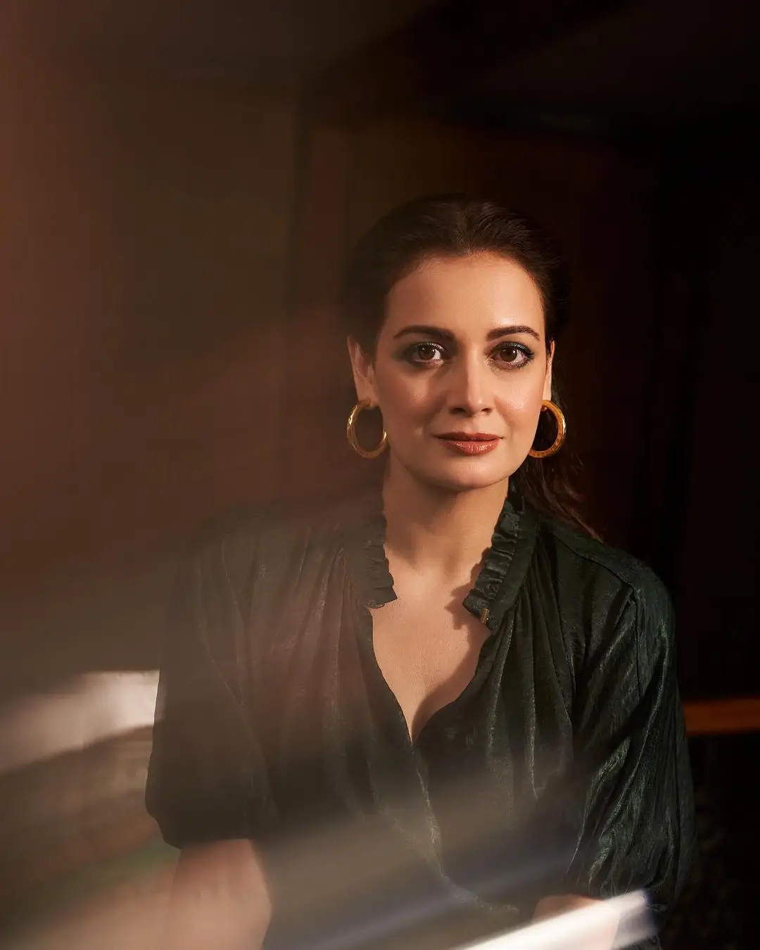 Dia Mirza In North Indian Traditional Black Gown